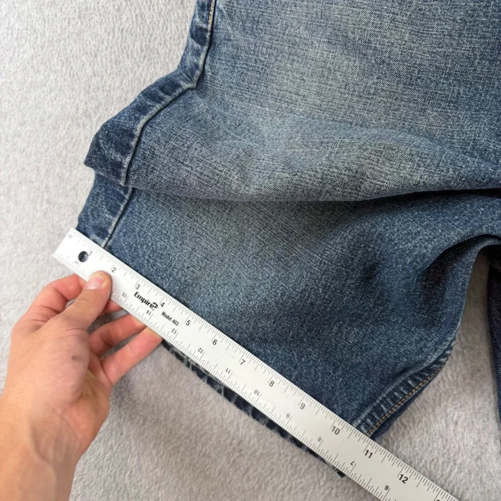 Levi's 505 Regular Fit Denim Shorts Mens 38 Blue Mid Wash Jean Workwear